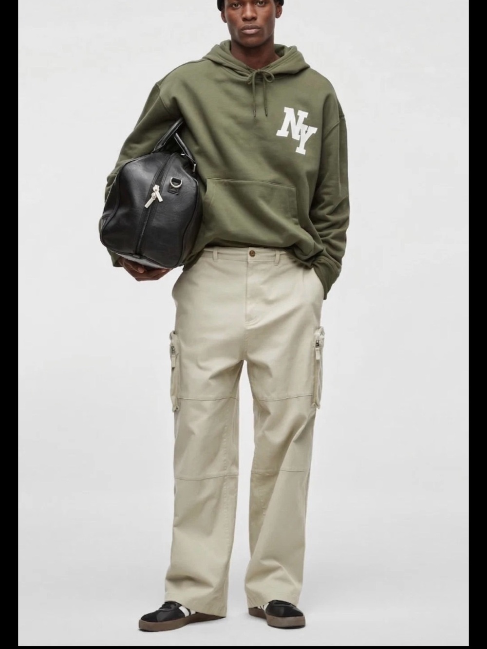 Mode of One Men Relaxed Fit Utility Cargo Pants DarK Ecru Beige Size 32 Workman